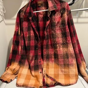 Mens xl bleach dyed flannel